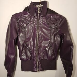 Beverly Hills Polo Club Purple Leather Jacket